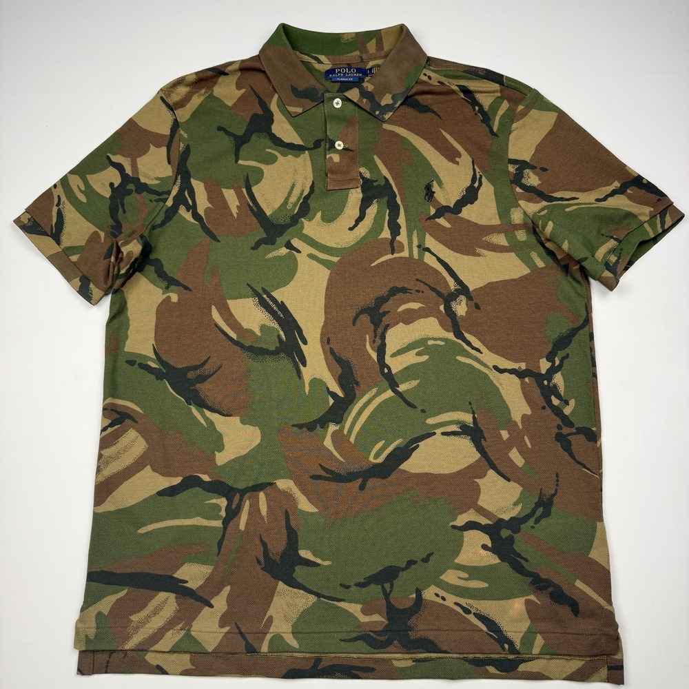 Polo Ralph Lauren Polo Shirt Mens Large Multicolor Camo Classic Fit Pony Logo